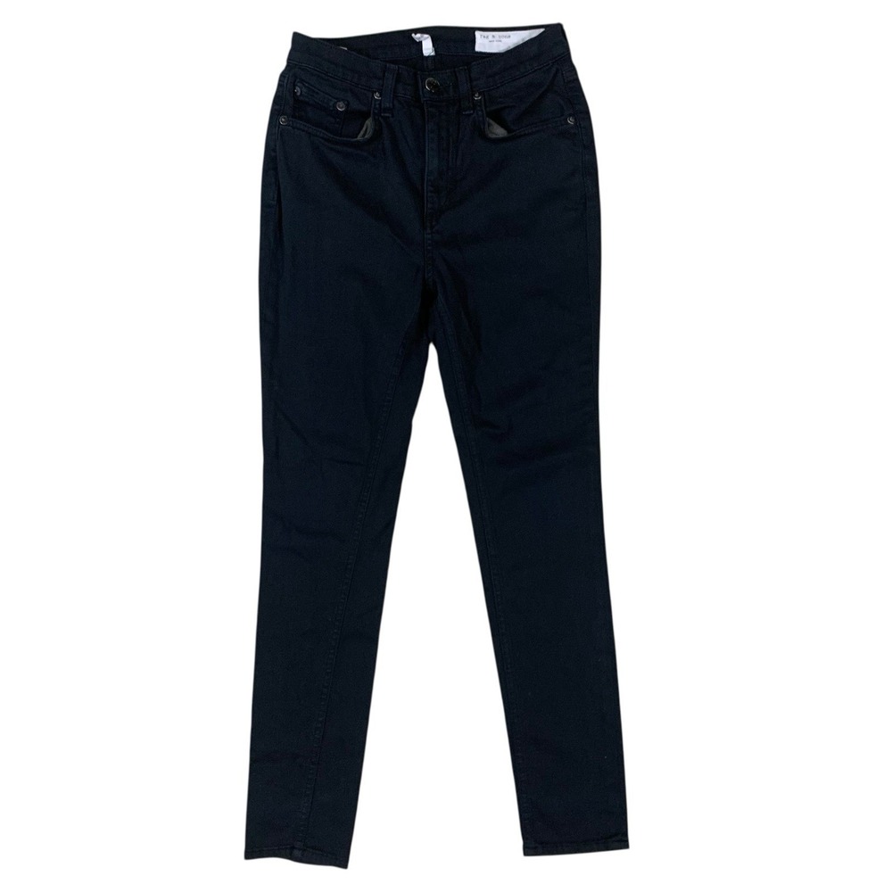 Rag And Bone Black Skinny Jeans High Rise Stretch‎ Denim 26 Sleek Chic